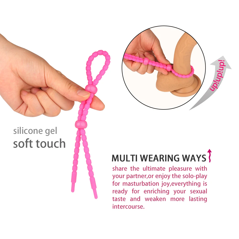 Erotic Adjustable Peni Ring Rope Sex Toys For Shop Adults Men Silicone Ejaculation Delay Cock Scrotum Male Lasting Cockring |