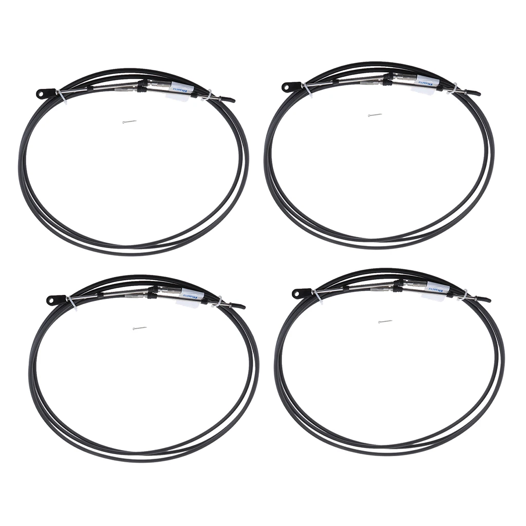 

4PCS Boat Throttle Cable, Universal 16FT/18FT Marine Control Lever Shift Cable Great for Yamaha Outboard Black