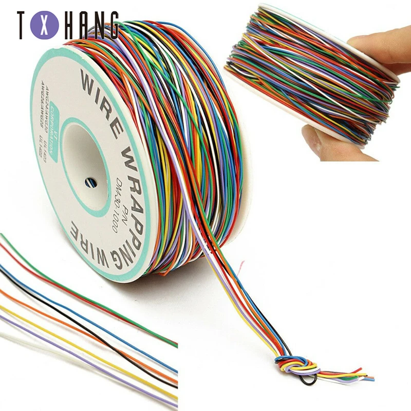 Луженая Медь 250 м 8 провод Цветной изолированный P/N B 30 1000 30AWG провода Обёрточная