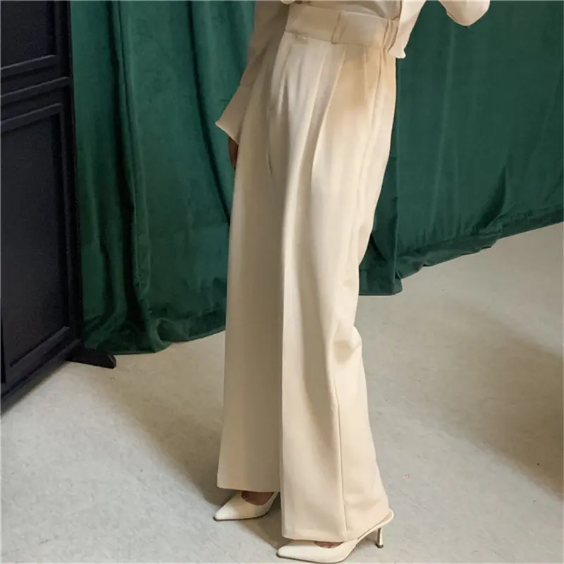 Женские повседневные Простые прямые брюки Alien Kitty шикарные однотонные полной