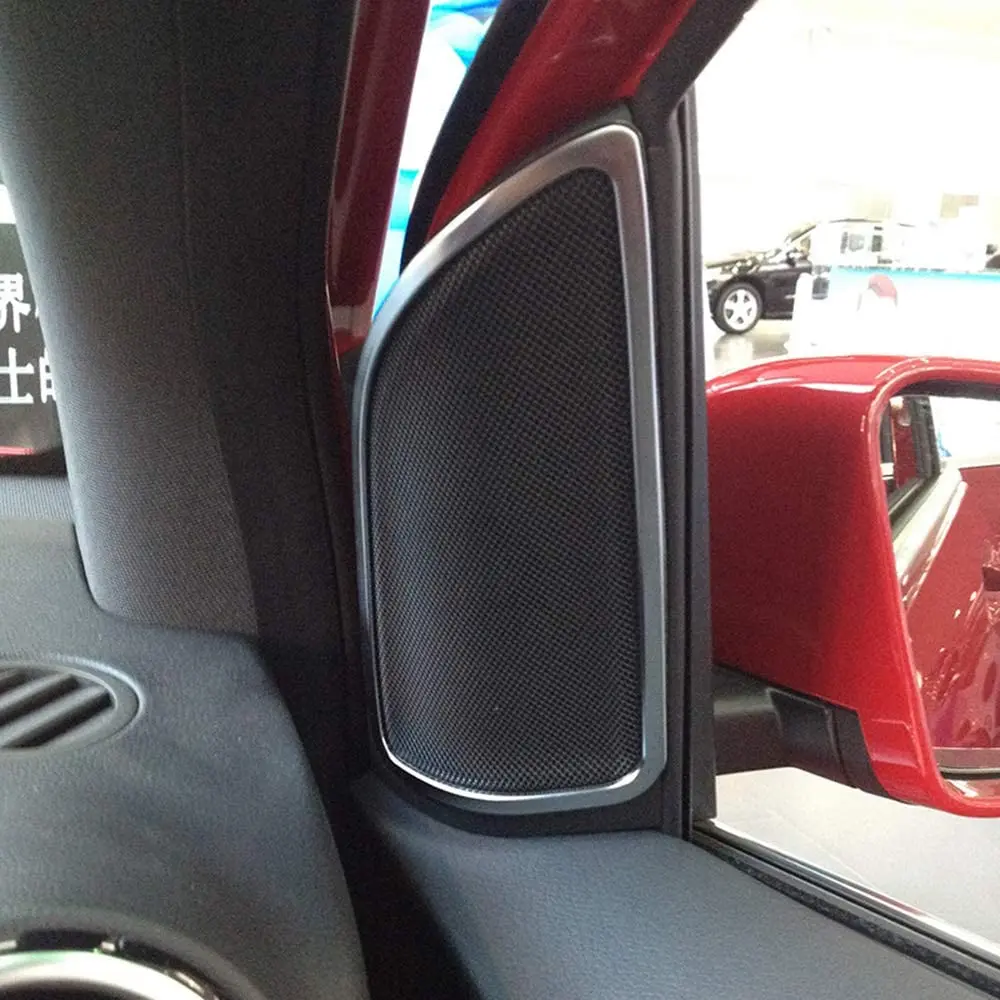 

ABS Chrome Car Door Tweeter Speaker Frame Decoration Trim 2pcs For Mercedes Benz B Class B200 B260 2012-2016