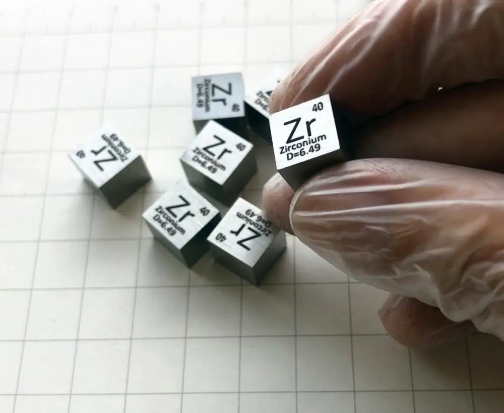 Кубик 10 мм из металла циркония высокой чистоты 99.2% г резной элемент периодическая