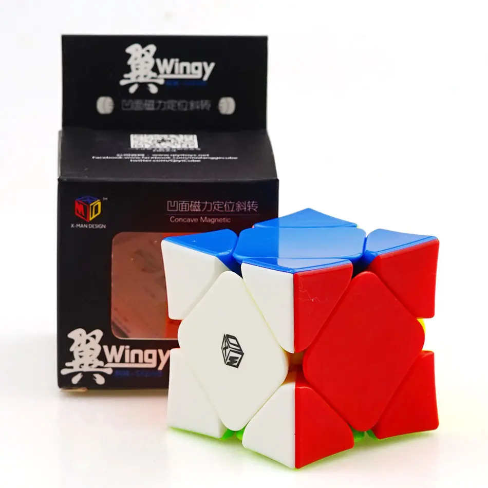 

Qiyi X-Man Design Wingy Magnetic Skew Cube 3x3 Concave Skew Cube Magnetic Positioning System Professional Puzzle Toys Gift