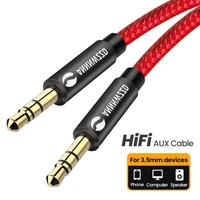 3 5mm audio cable stereo auxiliary aux cord gold plated male to male braid cable for car home stereo headphone speaker 3 5 jack