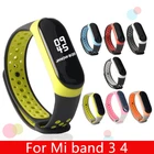 Спортивный ремешок для Mi Band 3, 4, силиконовый ремешок для наручных часов, браслет для MiBand 3, аксессуары, браслет для смарт-часов Xiaomi Mi Band 3, 4