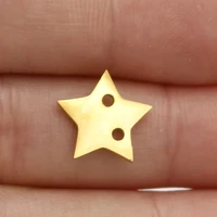 stainless steel five pointed star charm with 1 4mm two hole for bracelet diy metal five pointed star pedant wholesale 20pcs