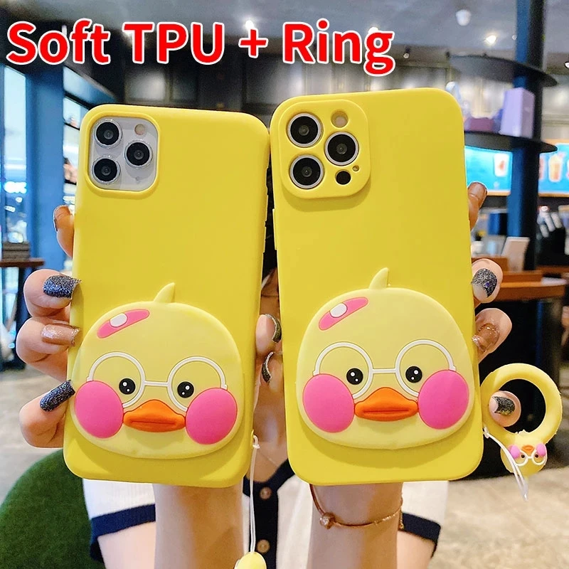 

Suitable For Xiaomi 10 T K30S Redmi 9C Nfc 9 4G Note10-4G Note10S Note9 10 PRO MAX Soft Silicone Net Red Yellow Duck Phone Case