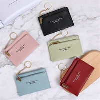 fashion mini wallet credit multi card holders wallet pu function zipper ultra thin organizer case student women coin purse