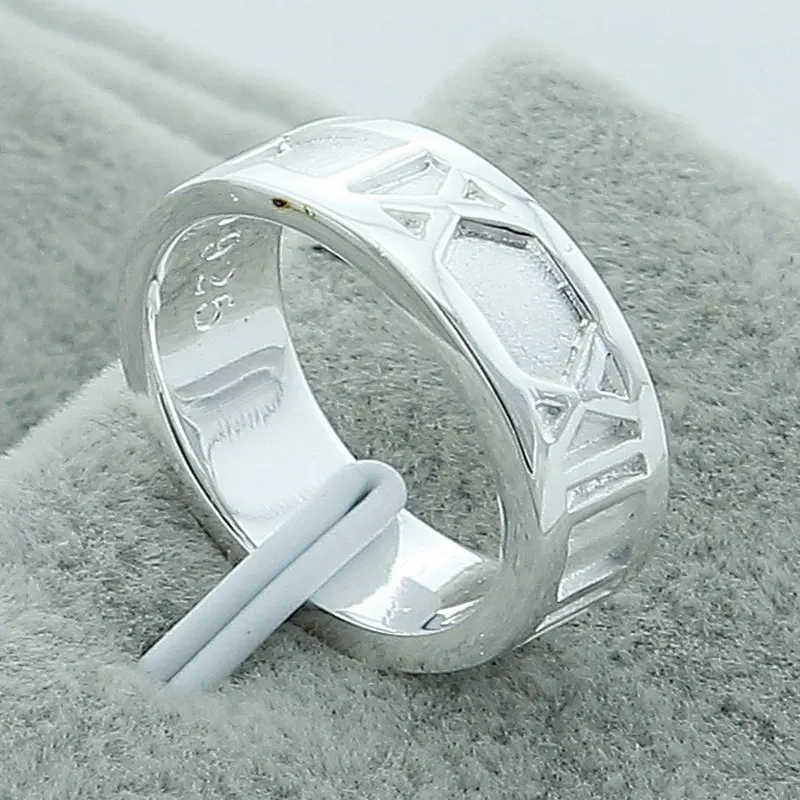 

925 Sterling Silver Roman Numerals Ring For Women Wedding Engagement Party Fashion Charm Jewelry