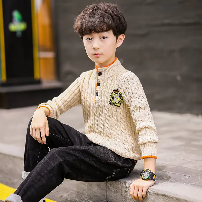 2020 новый осенний Детский свитер для подростков одежда мальчиков Модный