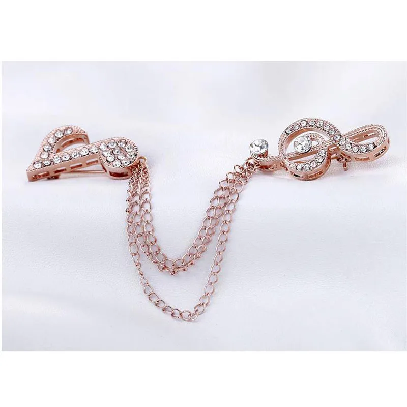 Роскошные Броши с кристаллами в виде музыкальных нот булавка для женщин и мужчин