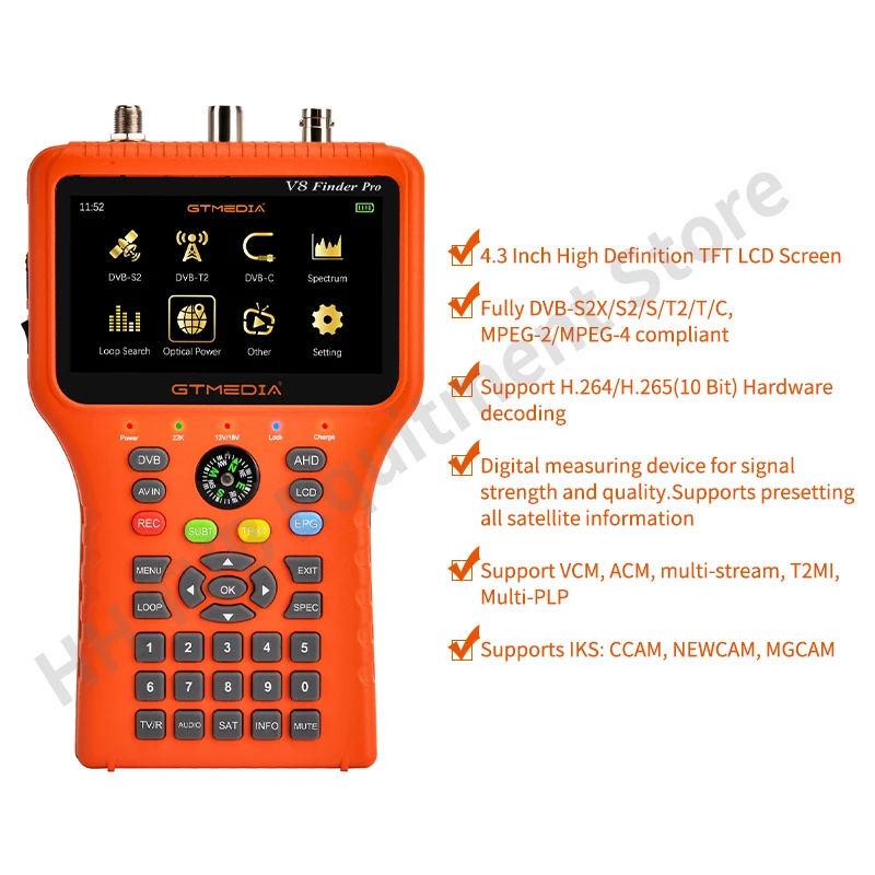 GTMEDIA V8 Finder2/Pro/измеритель спутниковый прибор для измерения сигнала Φ/S2/S/T2/T/C/Φ H.265