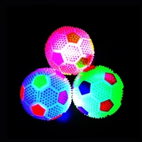 12pcs led bouncing sound massage ball flashing elastic football club squeeze children toy gift stretch luminous pet decoration