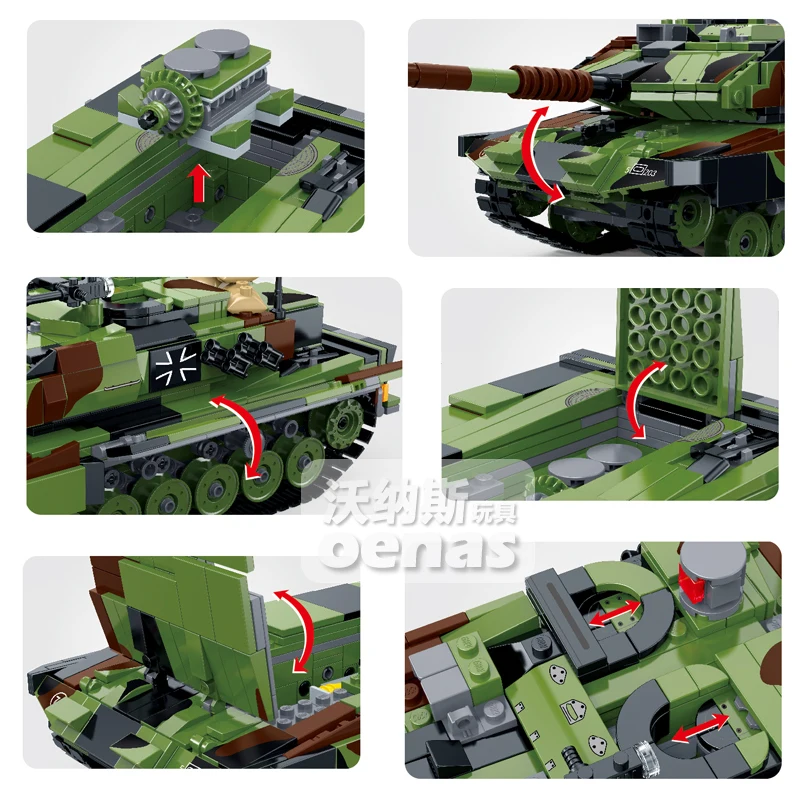 

Military set German Leopard 2A6 main battle Building Block tank Children Assemble kits boy Toys bricks children Birthday Gifts