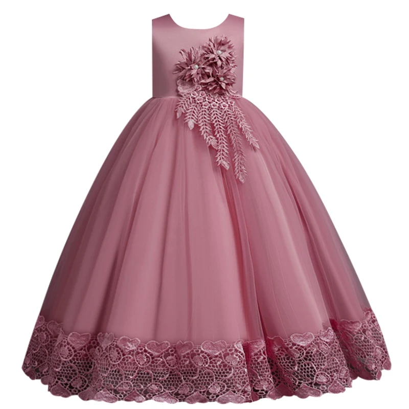20214-14 Yrs Lace Teenagers Kids Girls Wedding Long Girl Dress elegant Princess Party Pageant Formal Baby Children's dress | Детская