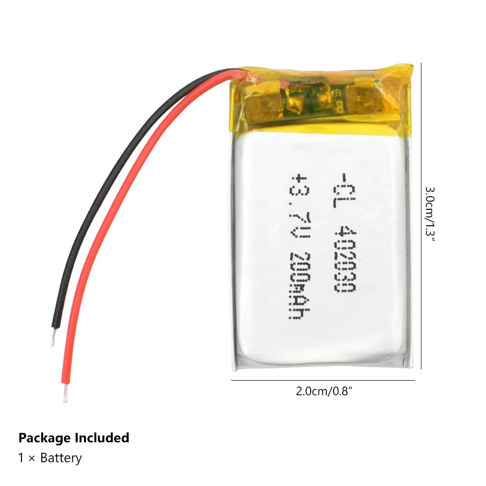 Free Shipping 3.7V 402030 200mAh Polymer Lithium Rechargeable Battery Replacement Bluetooth Earphone PDA POS Gamepads Batteries |