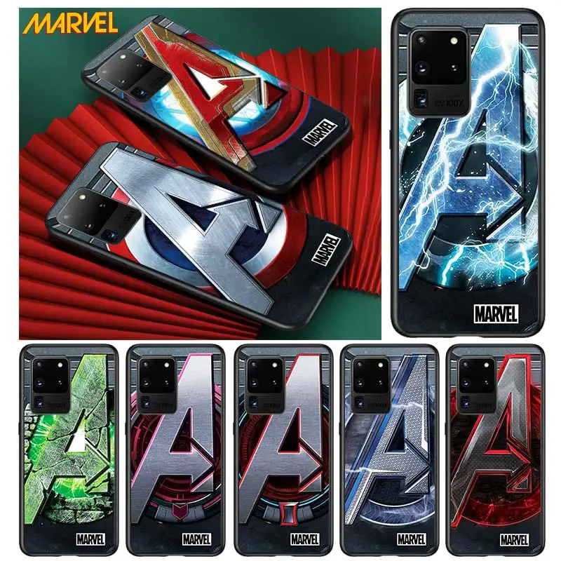 

Marvel logo for Samsung S20 FE Ultra Plus A91 A81 A71 A51 A41 A31 A21 A11 A72 A52 A42 A22 Soft Black Phone Case