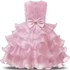 Платья с цветочным принтом для девочек 1-2 лет, одежда на первый день рождения