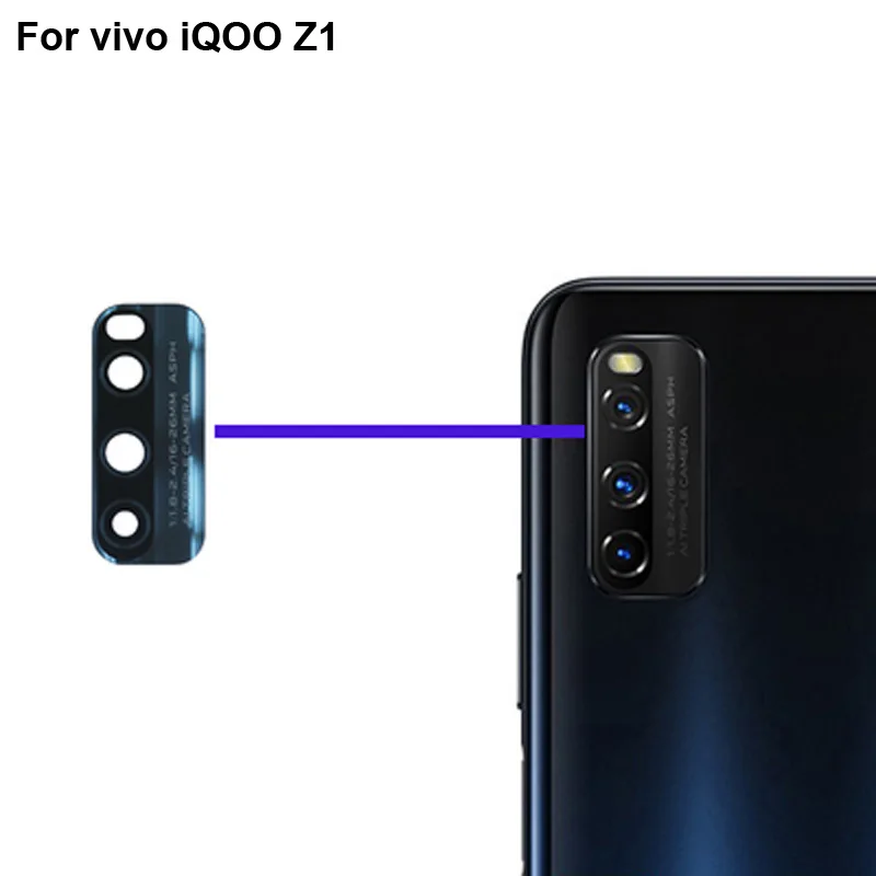 

2PCS High quality For vivo iQOO Z1 Back Rear Camera Glass Lens test good For vivo iQOO Z1 Z 1 Replacement Iq00 Z1