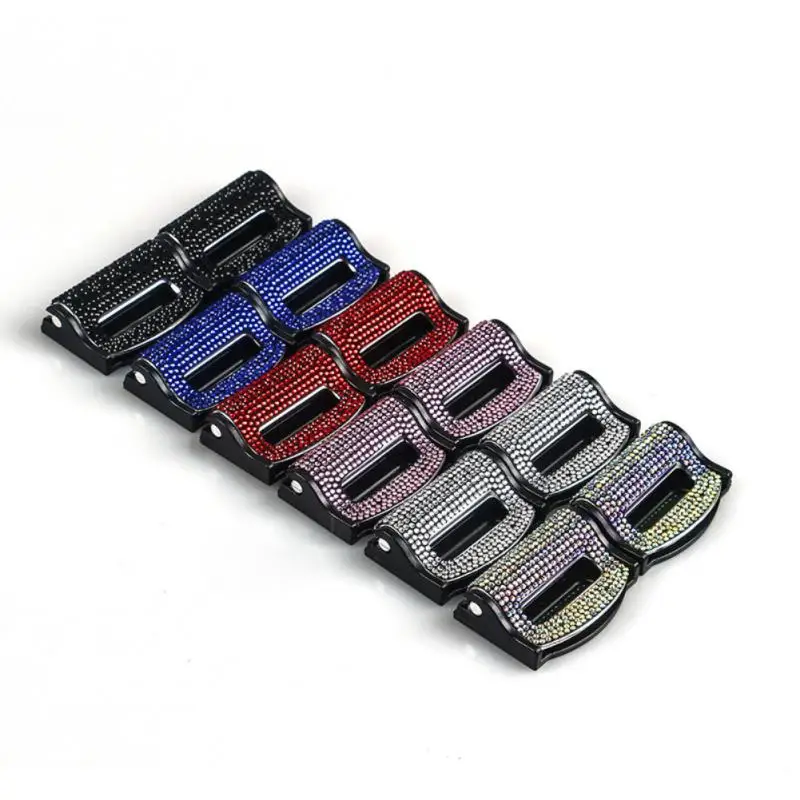 

2PCS Top Quality Car Safety Seat Belt Buckle Clip Diamond-studded Seat Belt Buckle Seatbelt Stopper Adjuster Car Accessories