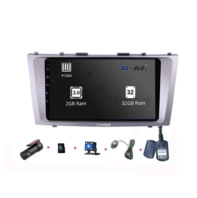 SIM 2GB 32GB DC8M 9 дюймов Android камера DVD gps навигационная система сенсорный экран 2din для Toyota Camry vx 40 50 2006 2007 2008 2009 2010 2011 - Цвет: SIM 2GB 32GB DC8M