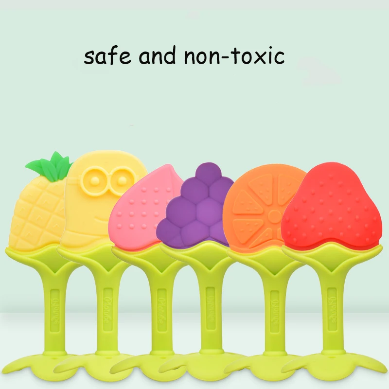 Фруктов безопасный Прорезыватель для малышей игрушки милые погремушка детской