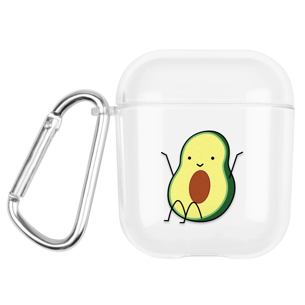 03 Футляр для наушников для Apple AirPods 2 зарядных ящики милый мультфильм Жесткий ПК прозрачный чехол для Airpods прозрачный чехол с крючками - Цвет: 03
