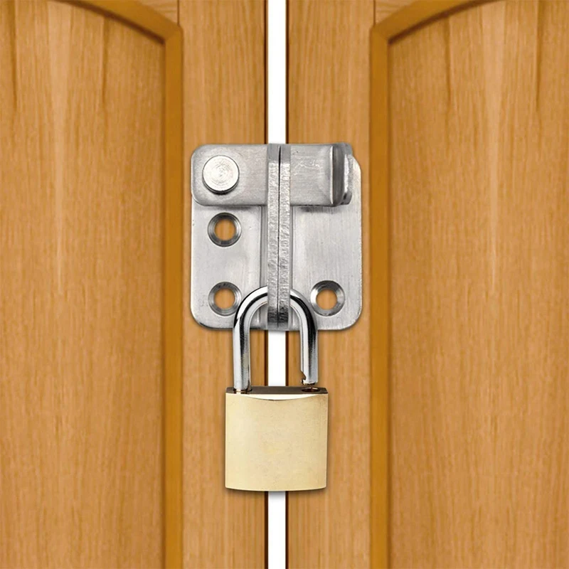 2 Pieces Door Latch Hasp Lock Brushed Finish Sliding Buckle Thicker Gate Bolt Flip Padlock | Обустройство дома