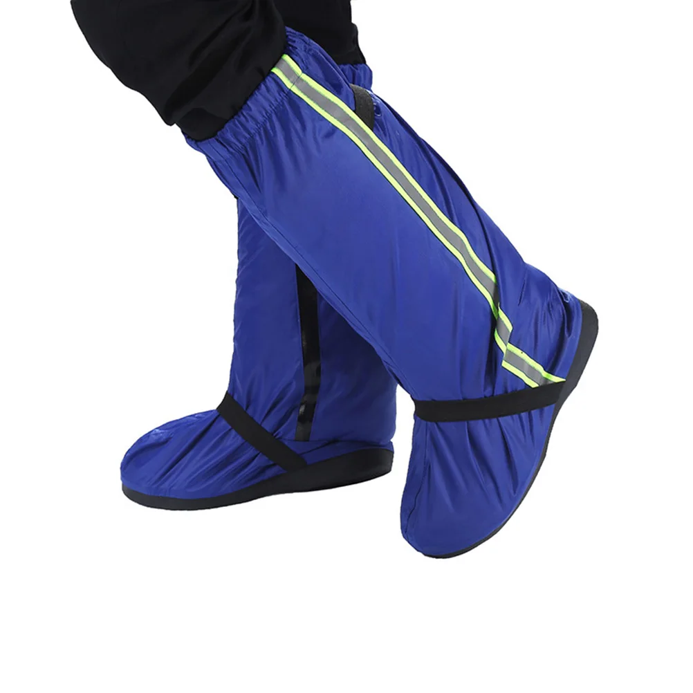 

1 Pair Outdoor Waterproof Shoes Cover Oxford Cloth High Snow Rain Boot Cover Reflective Shoe Cover for Men Women Red Blue M-2XL