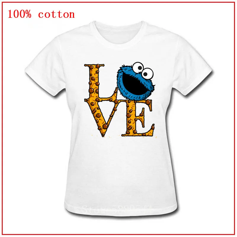 Новинка Милая футболка с изображением монстра печенья забавные женские футболки