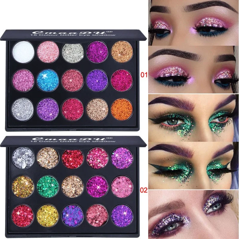 

15 Color Glitter Eye Shadow Pallete Pigment Professional Eye Makeup Palette Long-lasting Make Up Eyeshadow Palette Maquillage