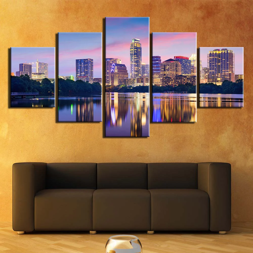 5 панелей настенные картины с изображением города Картина на холсте HD принты и