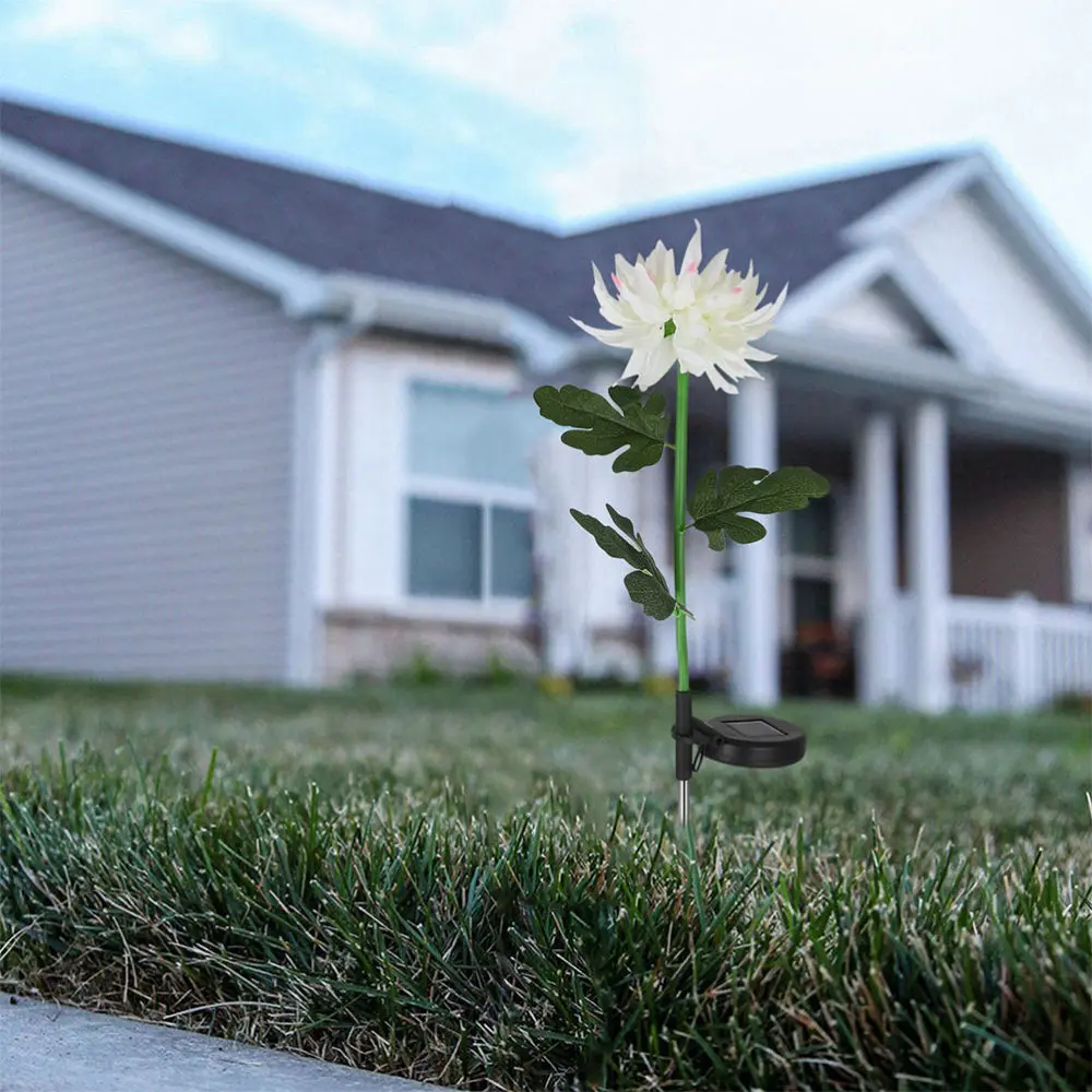 

Chrysanthemum Light Ground Inserted Solar Lawn Lamp Vivid Flower Shaped Light