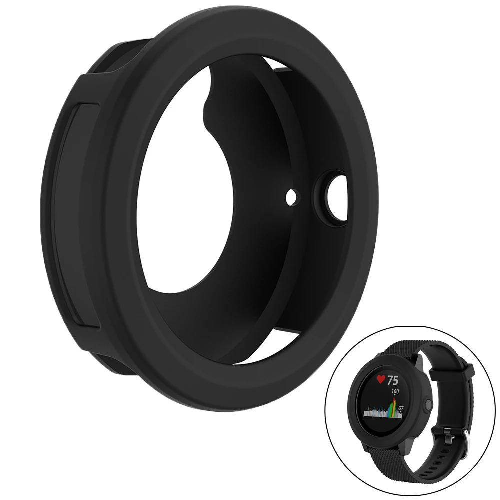 Black Мягкий силиконовый резиновый чехол защитный чехол для Garmin Vivoactive 3 чехол для часов Garmin Vivoactive3 защитный чехол - Цвет: Black
