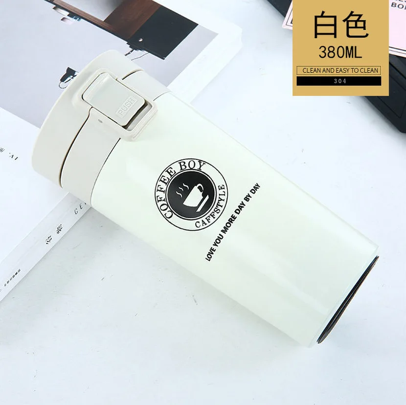 Термокружка 380 мл стеклянная бутылка вакуумная фляжка для кофе чая молока