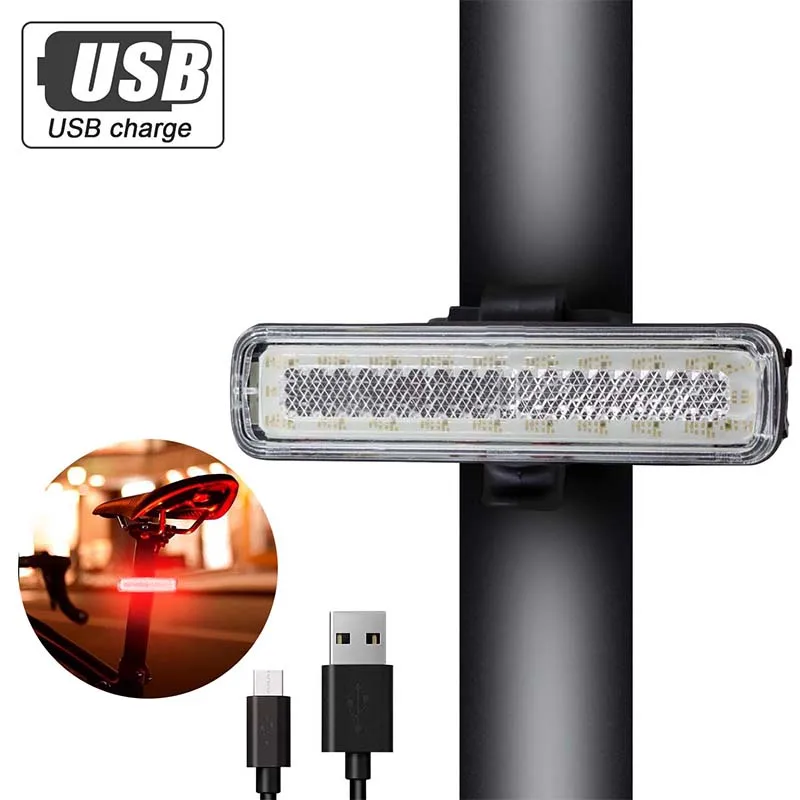 Велосипедный задний фонарь WasaFire светодиодный перезаряжаемый 14 режимов 22 *