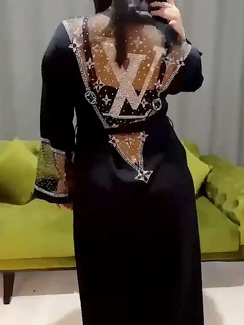 Женское элегантное платье-хиджаб женское в мусульманском стиле Caftan Marocain кимоно с