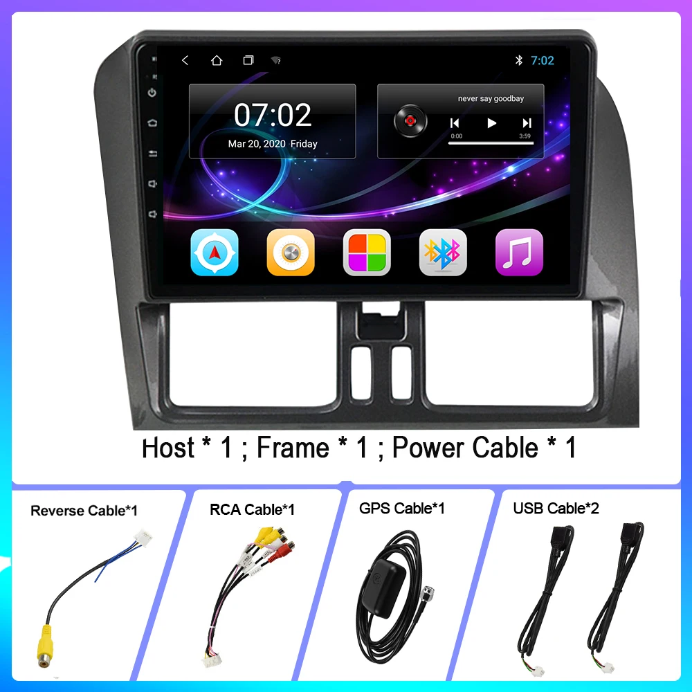 

2 Din Car Radio For Volvo XC60 2009-2012 Android 9.0 Multimedia Player GPS Navigation WIFI Camera Bluetooth DSP Carplay No DVD