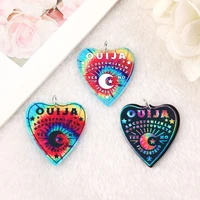 6pcs ouija board charms rainbow acrylic pendant colorful jewlery findings for earring necklace diy