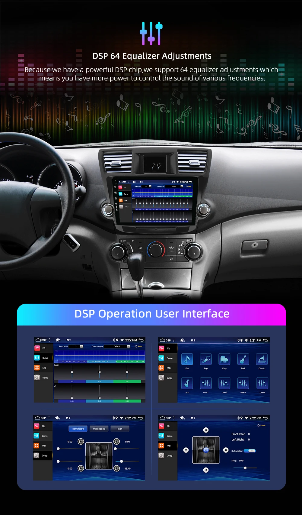 Автомагнитола Bosion мультимедийный проигрыватель на Android 10 0 DSP для Toyota Highlander 2009-2014 2