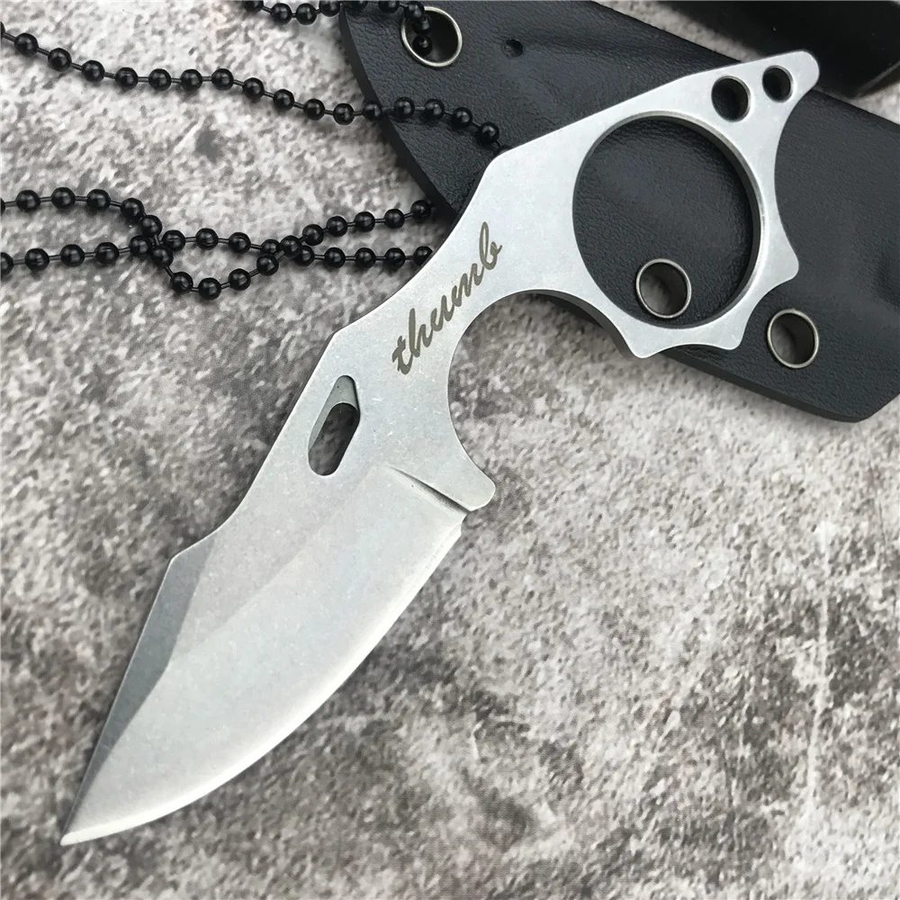 

Portable Neck Chain Moni Fixed Blade Knife Utility Outdoor Tactical Hunting Rescue Edc Knives Self Defense Xmas Gift Sheath