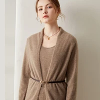 women cardigans 100 pure goat cashmere knitted jackets hot sale long sleeve solid color sweaters female clothes