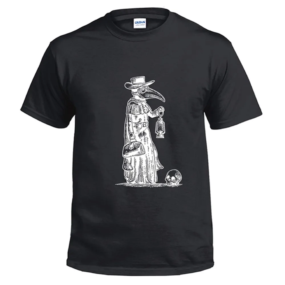 Рубашка с коротким рукавом и 3D-принтом Чумного доктора летняя хлопковая рубашка