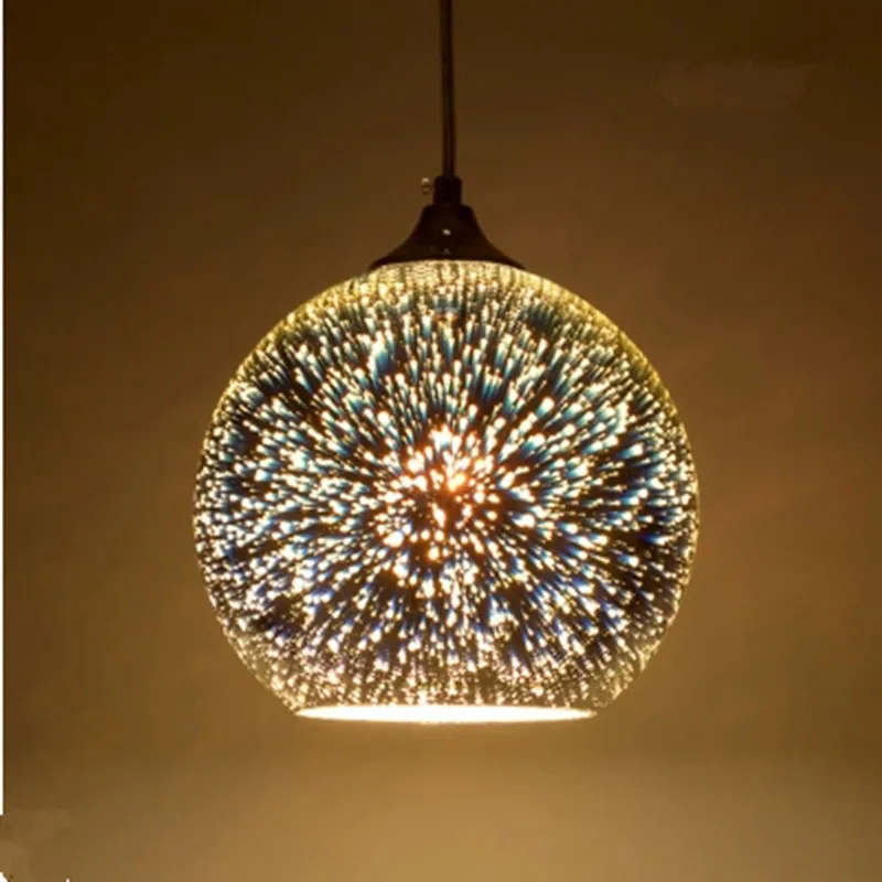 

Подвесной светильник, классический дизайн, светодиодный светильник, диаметр 15/20 см, 3d цветное покрытие, стеклянный зеркальный шар, подвесно...