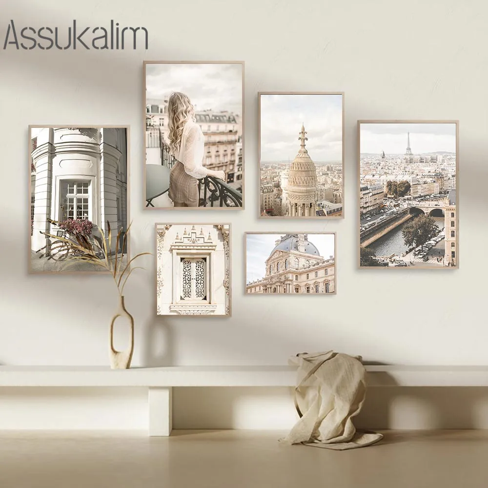 

Romance City Wall Art Poster Architecture Painting City River Canvas Print Nordic Wall Pictures For Living Room Home Decoration