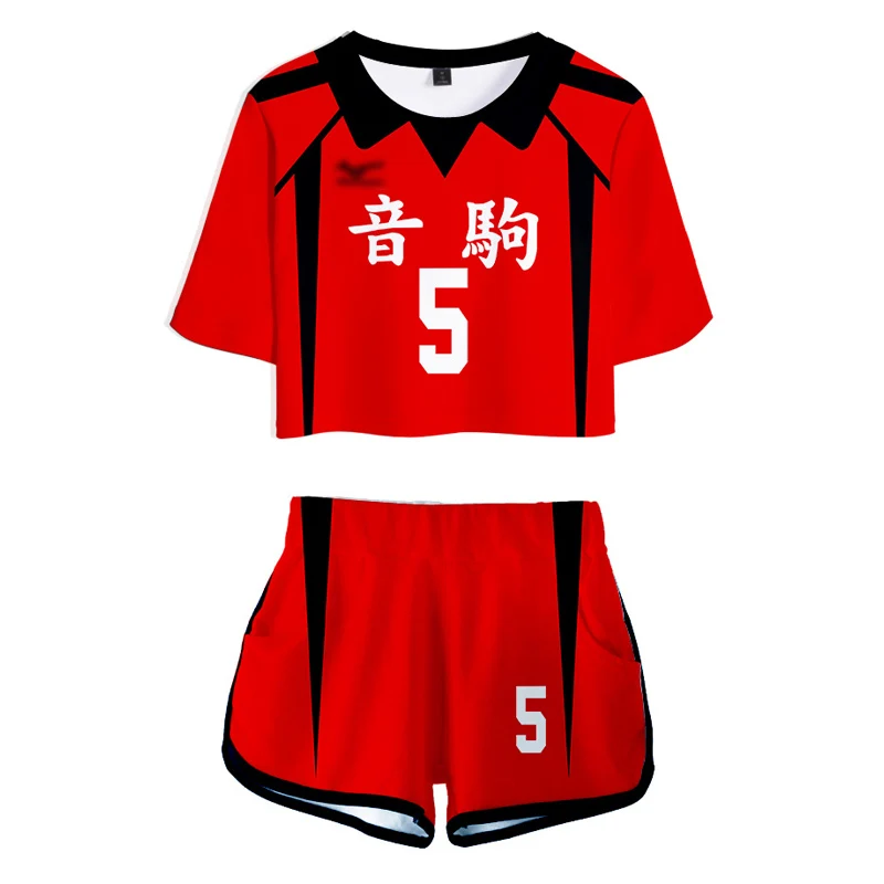 

Kuroo Tetsurou Shirt Uniform Sports Women Men Bino High School Volleyball Club Haikyuu Cos Costume Kozume Kenma Shirt Shorts
