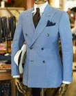 Мужской льняной костюм TPSAADE, цельный двубортный пиджак с лацканами, деловой костюм жениха, пальто