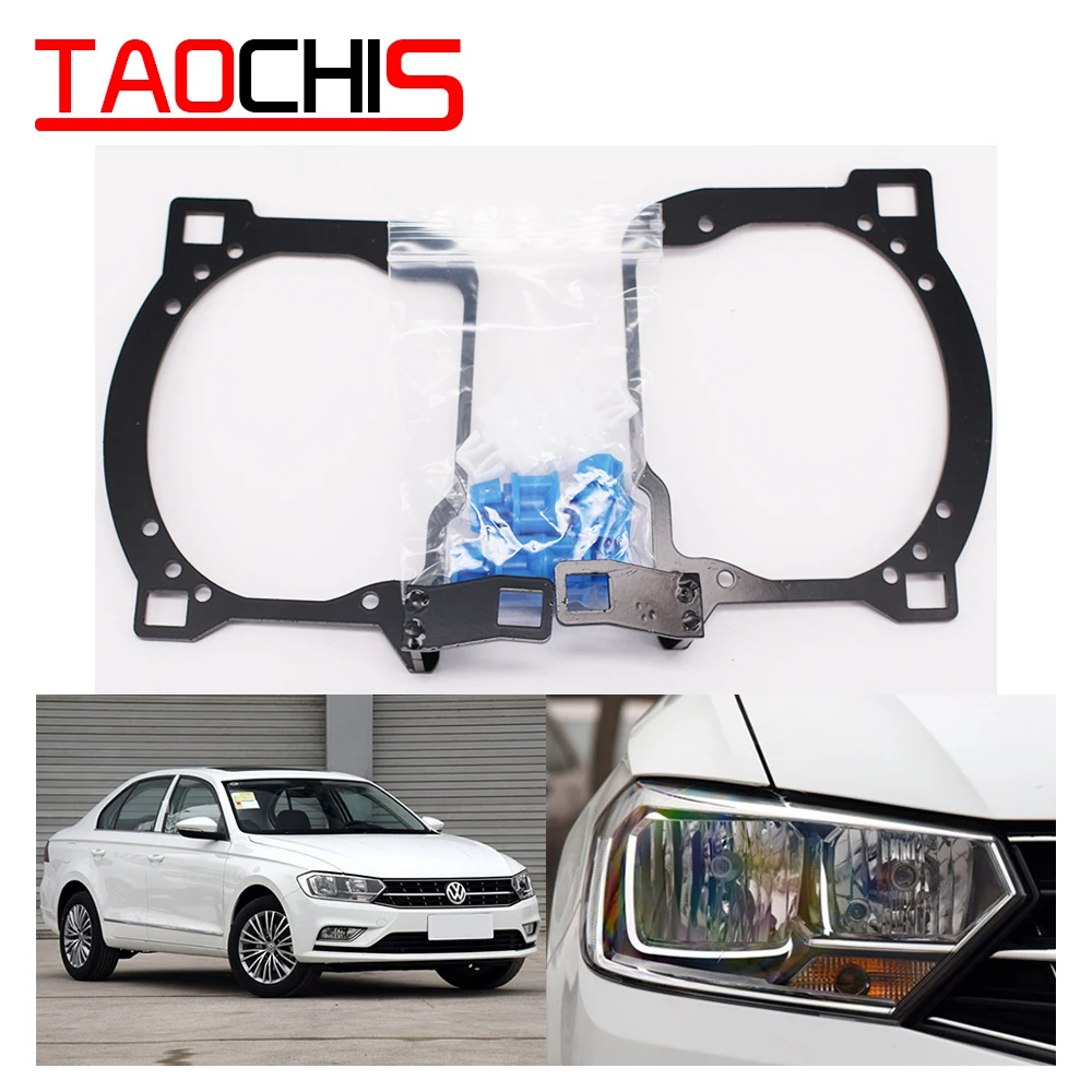 

Taochis Car-Styling Retrofit Adapter Frame Headlight Bracket for VW Volkswagen Bora 2016- Hella 3R G5 5 Projector Lens