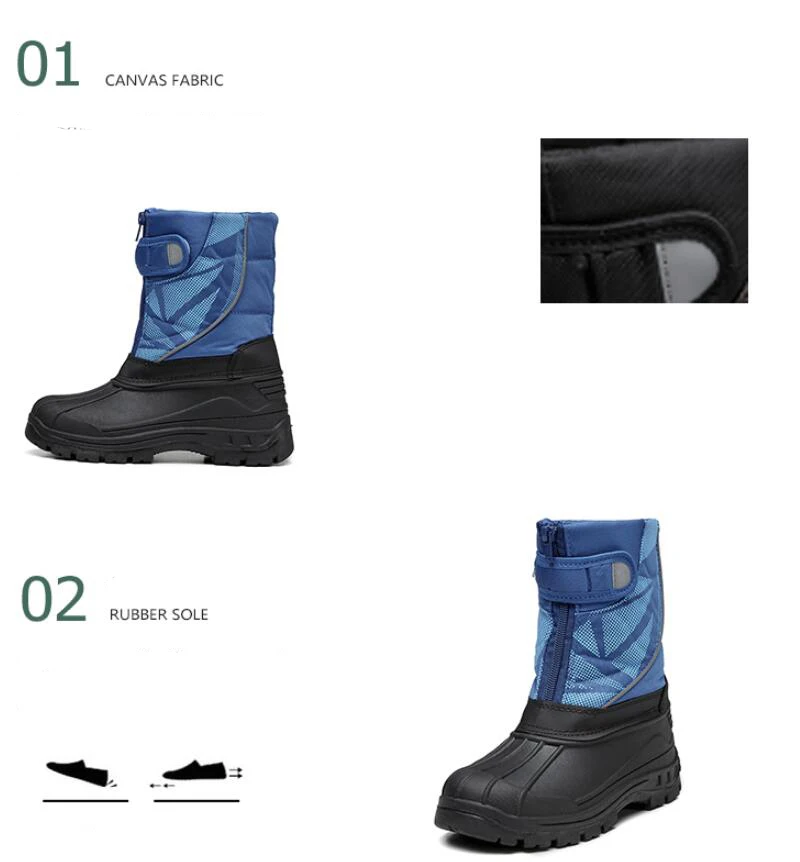 SKHEK New Children Snow Boots Girls Shoes Kids Winter PU Leather Boots Fashion Plush Water-Proof Boys Sneakers 945