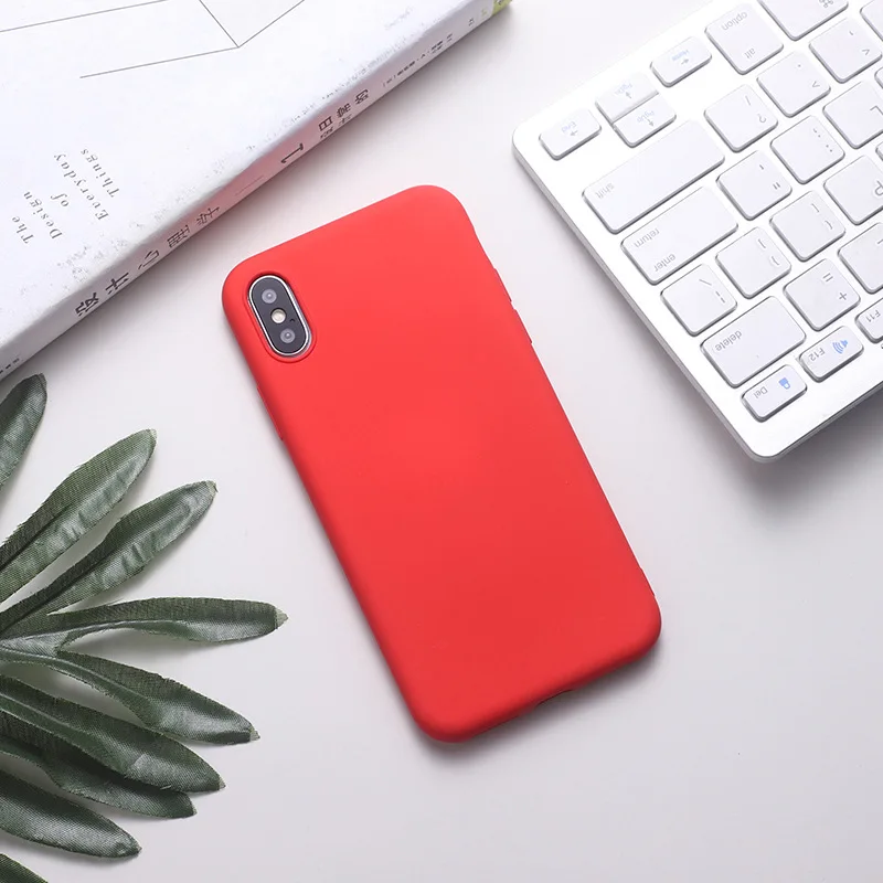 Тонкий чехол из жидкого силикона для Apple iPhone XS Max 6 6S 7 8 Plus X XR оригинальный Яркий